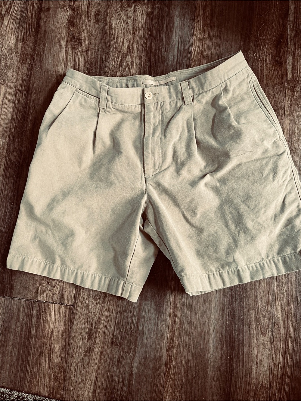 Nautica Rigger Men's Pleated Shorts Size 36W Khaki Tan Classic Fit Cotton